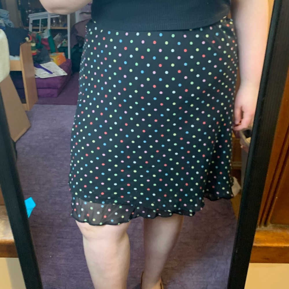 Vintage polka dot tiered ruffled skirt size 18